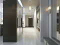 Hall with a corridor in Contemporary style with a wardrobe and a