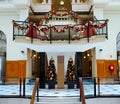 Hall decorations to Christmas holidays, beautiful historical building with stairs