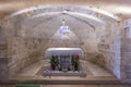 Hall in the dungeon under the St. Joseph Church wall in the old city of Nazareth in Israel