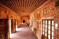 Hall with frescoes on walls inside 16th century fort Royalty Free Stock Photo