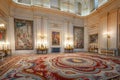 Hall of Halberdiers (Salon de Alabarderos) at Royal Palace of Madrid Interior - Madrid, Spain Royalty Free Stock Photo