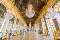 Hall of Mirrors of the famous Palace of Versailles Royalty Free Stock Photo