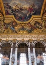 Hall of Mirrors painted ceiling at Versailles Palace, France Royalty Free Stock Photo