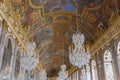 The Hall of Mirrors in the Palace of Versailles Royalty Free Stock Photo