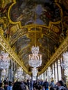 Hall of Mirrors - Palace of Versailles - Versailles, France Royalty Free Stock Photo