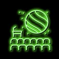 hall of planetarium neon glow icon illustration Royalty Free Stock Photo