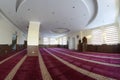 Hall for praying iwan of a mosque with minbar pulpit Royalty Free Stock Photo