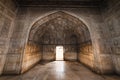 Hall with ethnic ornament in Khas Magal, Red Fort, Agra, India