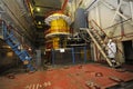 hall of pumping station of Chernobyl Nuclear Power Plant. Water pumps cool reactors Royalty Free Stock Photo