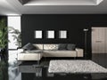 Showcase interior design in minimalist style, 3D render