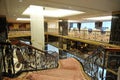 Hall, stairs and a large chandelier in hotel Lotte Royalty Free Stock Photo