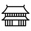 Hall Of Supreme Harmony Vector Thick Line Icon For Personal And Commercial Use