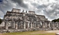 Hall of the Thousand Pillars - Columns at Chichen Itza, Mexico Royalty Free Stock Photo