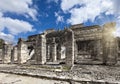 Hall of the Thousand Pillars - Columns at Chichen Itza, Mexico Royalty Free Stock Photo