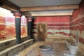 The hall of the throne in the Minoan Palace of Knossos, Heraklion, Crete, Greece Royalty Free Stock Photo