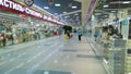 Hall of top largest new modern shopping mall. Customers. Empty space. Retail industry. Shop. Open store after coronavirus pandemic