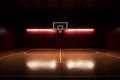 arena design neon indoor corridor basketball match empty hall background interior game. Generative AI.