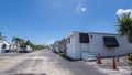 Hallandale Beach, Florida, USA. Street view of a typical Manufactured home community in South Florida Royalty Free Stock Photo