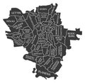Halle city map Germany DE labelled black illustration