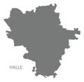 Halle city map grey illustration silhouette shape