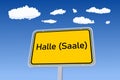 Halle (Saale) city sign