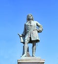 HalleSaale, Germany-August 24, 2019: Monument to Georg Friedrich Handel in the Central Market Square Royalty Free Stock Photo