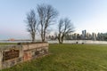 Hallelujah Point. Stanley Park Seawall at sunset time. Vancouver, Canada Royalty Free Stock Photo