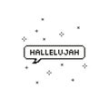 Hallelujah in speech bubble 8 bit pixel art