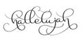 Hallelujah text on white background. Hand drawn vintage Calligraphy lettering Vector illustration EPS10