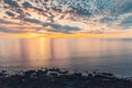 Hallett Cove rocky shore with calm ocean at sunset