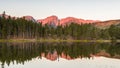 Hallett Peak Reflection, Sprague Lake, Rocky Mountain National P Royalty Free Stock Photo