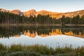 Hallett Peak Reflection, Sprague Lake, Rocky Mountain National P Royalty Free Stock Photo