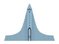 Hallgrimskirkja. Architectural landmark of Iceland. Vector