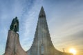 Hallgrimskirkja Cathedral in Reykjavik , Iceland