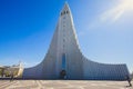 Hallgrimskirkja Cathedral in Reykjavik, Iceland, lutheran parish church, exterior in a sunny summer Royalty Free Stock Photo