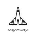 Hallgrimskirkja icon. Trendy modern flat linear vector Hallgrimskirkja icon on white background from thin line Architecture and T