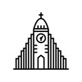 Hallgrimskirkja icon vector isolated on white background, Hallgrimskirkja sign , line or linear sign, element design in outline