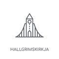 Hallgrimskirkja linear icon. Modern outline Hallgrimskirkja logo