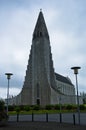 Hallgrimskirkja, Reykjavik cathedral with modern architecture Royalty Free Stock Photo