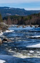 Hallingdalselva, a river in the Hallingdal valley in County Buskerud. Spring snow thaw Royalty Free Stock Photo