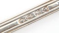 Hallmarked sterling silver spoon handle Royalty Free Stock Photo