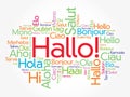 Hallo (Hello Greeting in German) word cloud