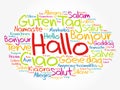 Hallo (Hello Greeting in German) word cloud