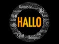 Hallo Hello Greeting in German word cloud