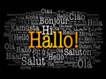 Hallo Hello Greeting in German word cloud