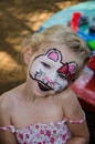 Hallo kitty face painting Royalty Free Stock Photo