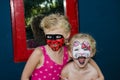 Hallo kitty and ladybug face painting Royalty Free Stock Photo