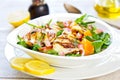 Halloumi with Orange and Rocket salad Royalty Free Stock Photo