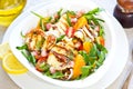 Halloumi with Orange and Rocket salad Royalty Free Stock Photo