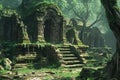 Hallowed Ancient temple forest. Generate Ai